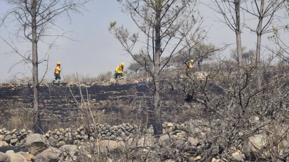 Bomberos trabajando en sofocación de incendios. Foto: Alcaldía de Tarija