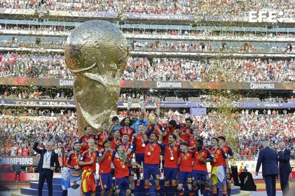 España celebra el título del Mundial 2026. Foto: EFE.