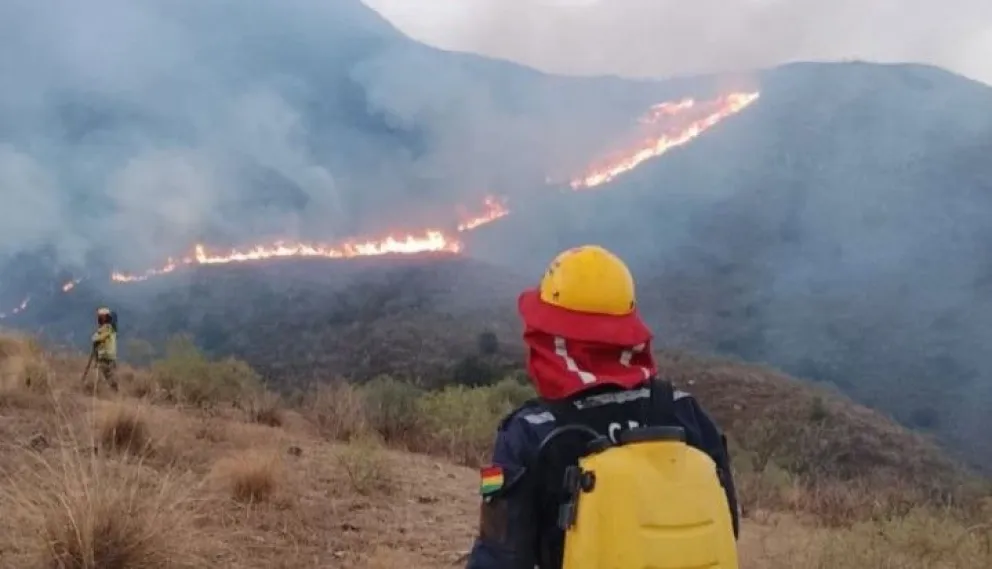 Uno de los sectores afectados por los incendios en Tarija. Foto: El País de Tarija