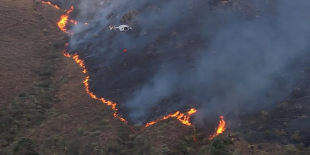 Incendios que afectan a comunidades en Tarija. Foto: Captura/Gobernación