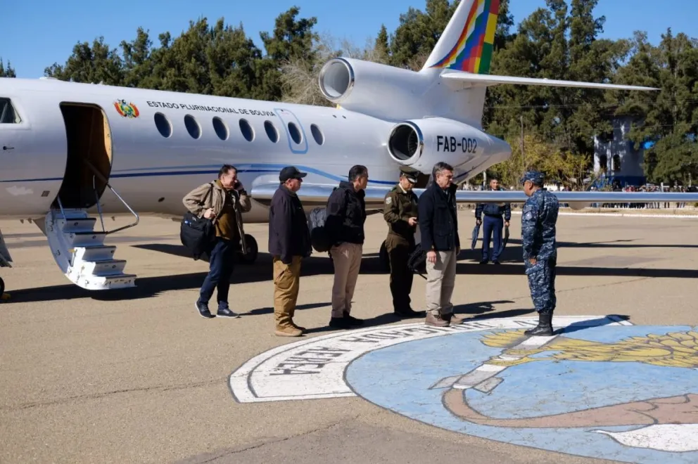 Paz arribó a Tarija la mañana de este miércoles. Foto: Oficina del Presidente