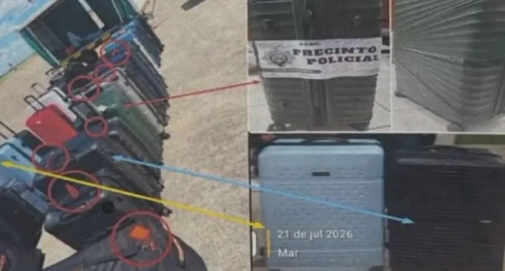 El fiscal General, Roger Mariaca, aseguró que hay similitud entre las maletas traídas y encontradas. Foto: Captura de video