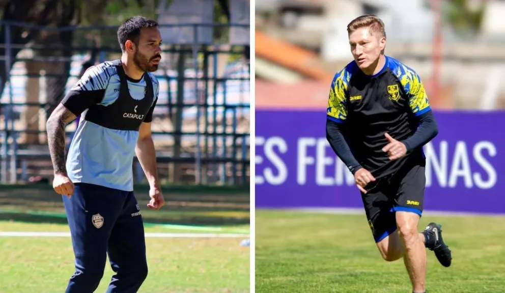 Junior Sánchez, jugador de Aurora, y Alejandro Chumacero, de ABB. 