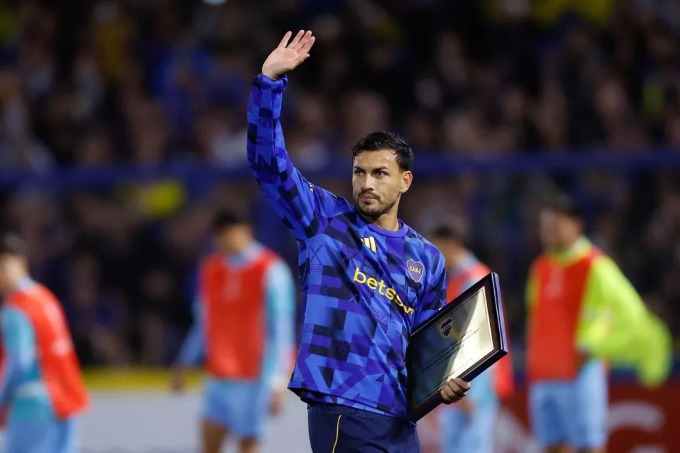 Leandro Paredes, de Boca Juniors, antes del partido por Copa Sudamericana. Foto: EFE.