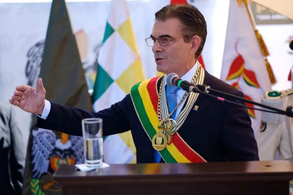 Paz durante su discurso en el acto. Foto: Oficina del Presidente 