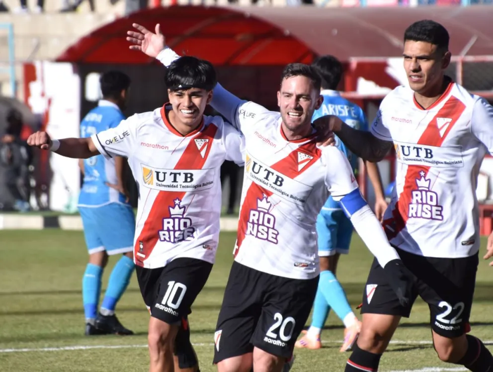 El festejo del segundo tanto de los millonarios. Foto: Agencia Marka Registrada