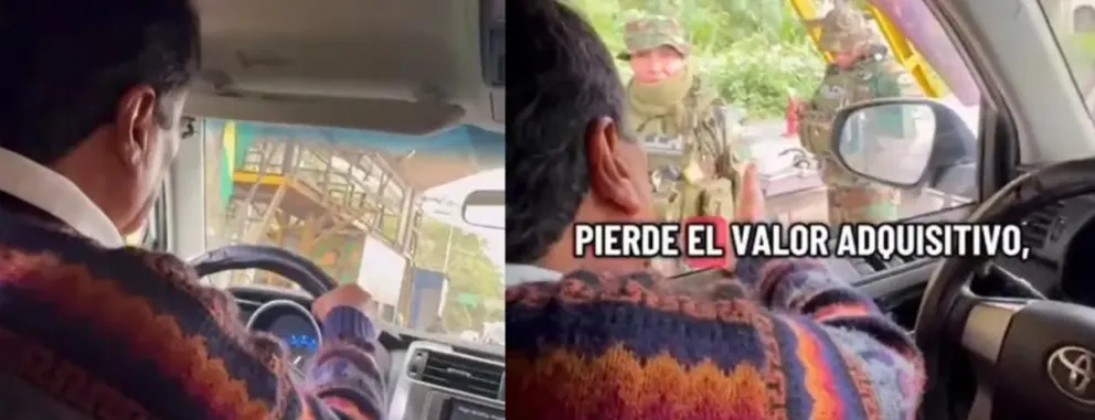 Evo Morales saludo a los efectivos policiales en el trópico de Cochabamba. Foto: Captura