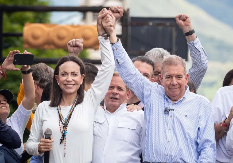 Fotografía de archivo de los líderes opositores venezolanos María Corina Machado y Edmundo González Urrutia. Foto: EFE