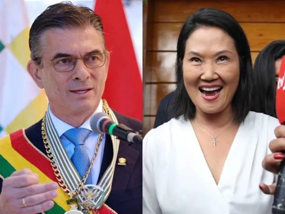 El presidente Rodrigo Paz y la electa presidenta de Perú Keiko Fujimori. Foto: RRSS de Paz y EFE 