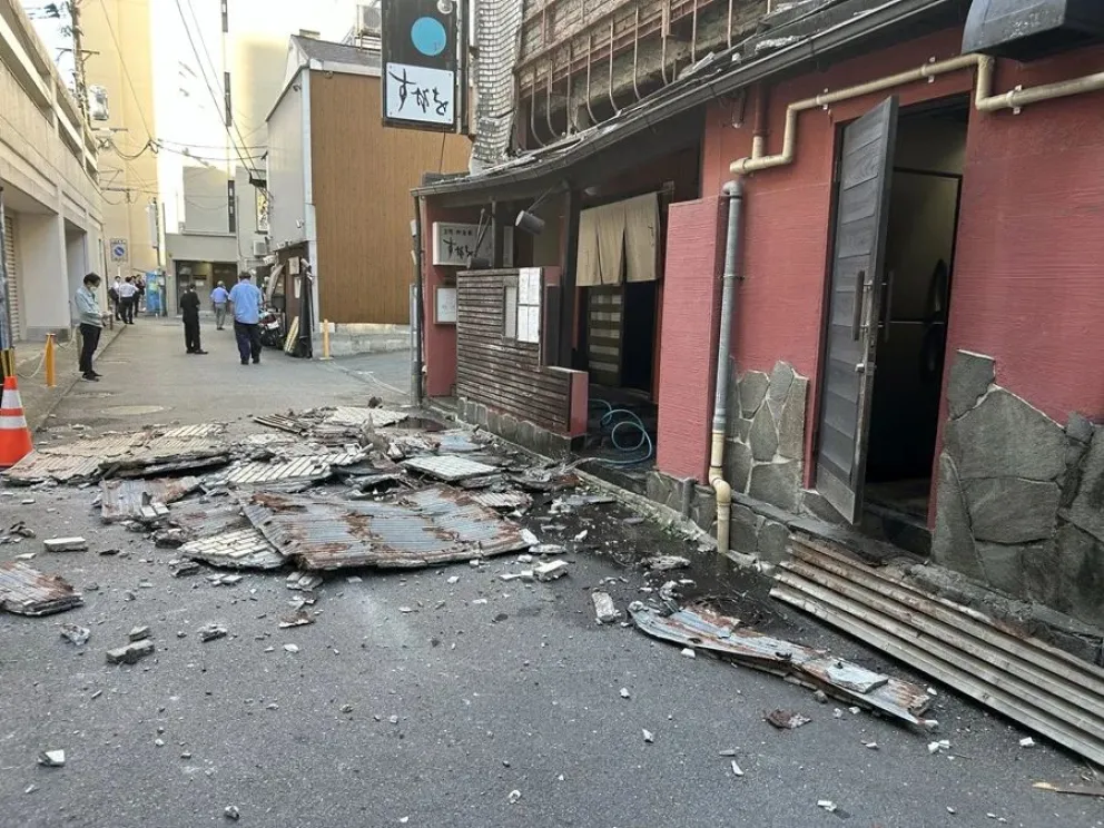 Daños causados por el terremoto en la ciudad de Kumamoto, en el suroeste de Japón, este 28 de julio. Foto: EFE/