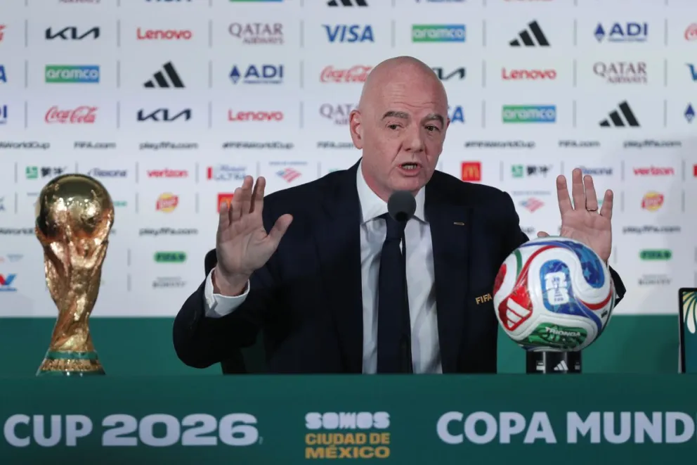 El presidente de la FIFA, Gianni Infantino, durante una rueda de prensa. Foto: EFE.