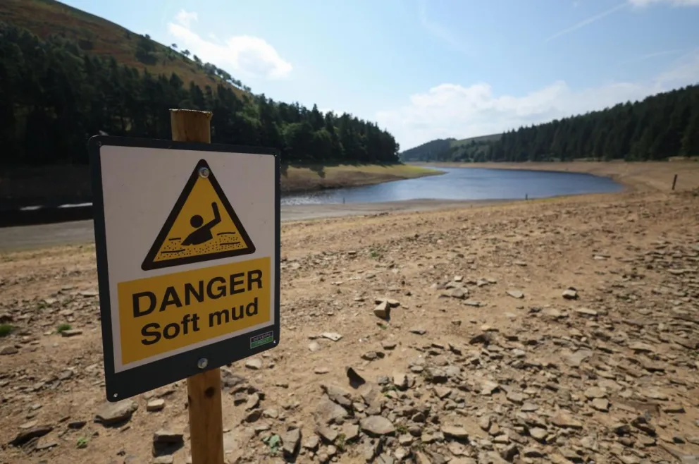 El lecho seco del embalse de Howden, Gran Bretaña, 29 de julio de 2026. Foto: EFE