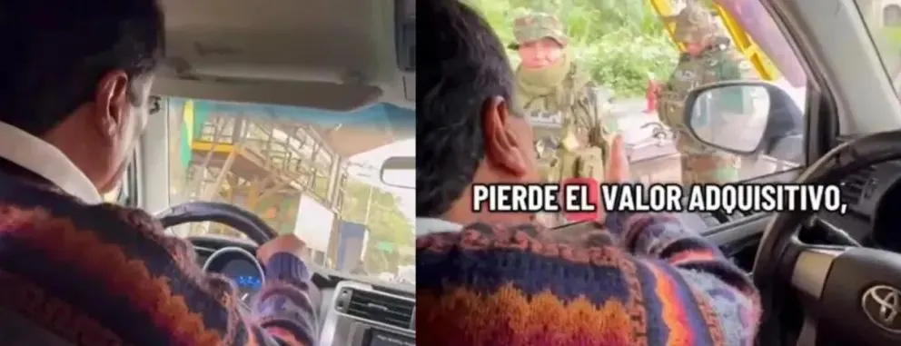 El expresidente Evo Morales difundió un vídeo en el que saluda a dos efectivos policiales. Foto Captura