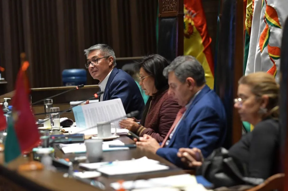 El ministro de Economía, José Gabriel Espinoza, en el Senado. Foto: Senado