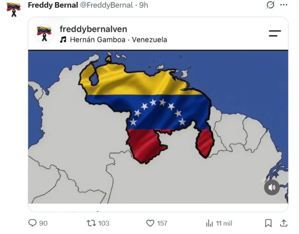 Imagen difundida en la cuenta en X @FreddyBernal del gobernador del estado venezolano del Táchira, Freddy Bernal. Foto: EFE 