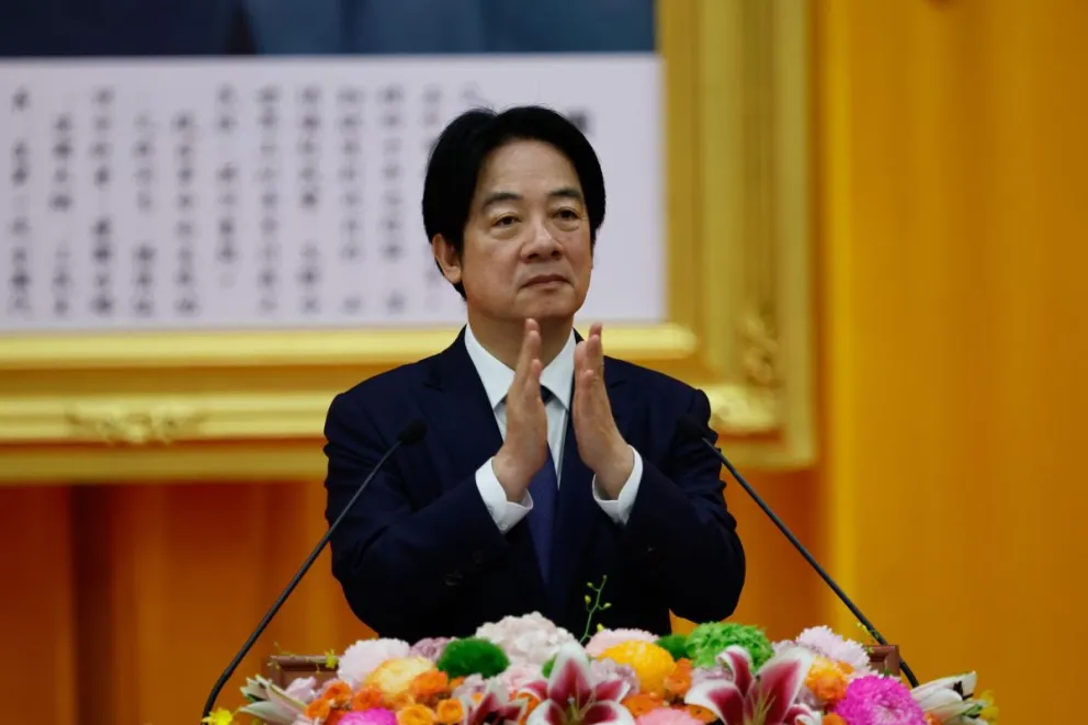 El presidente de Taiwán, Lai Ching-te, durante un discurso en la ceremonia de graduación de la Academia Militar de Taiwán en Taipéi, Taiwán, el 30 de junio de 2026. Foto: EFE 