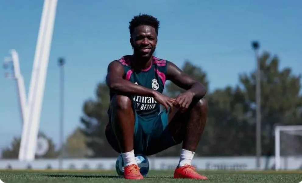 El brasileño Vinícius Júnior en el entrenamiento del club blanco. Crédito: Real Madrid