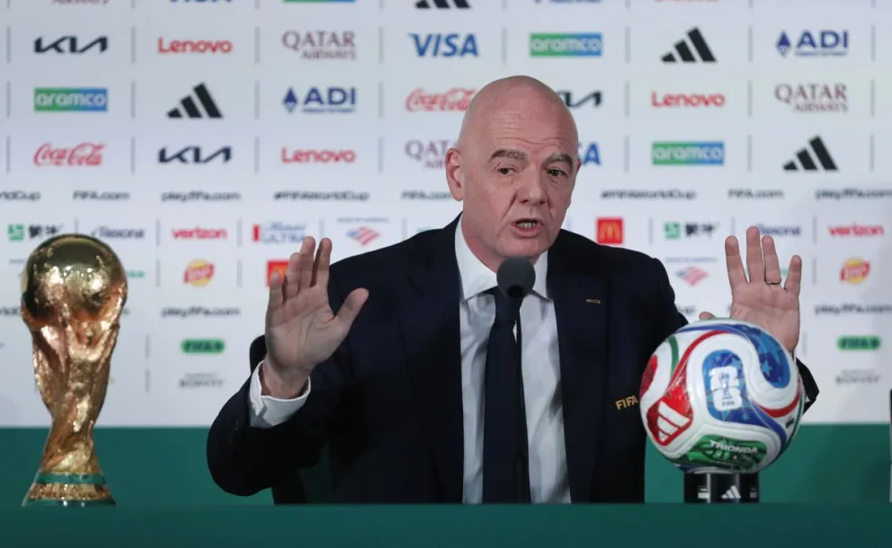 Imagen de archivo de Gianni Infantino, presidente de la FIFA, durante una conferencia de prensa. Foto: EFE