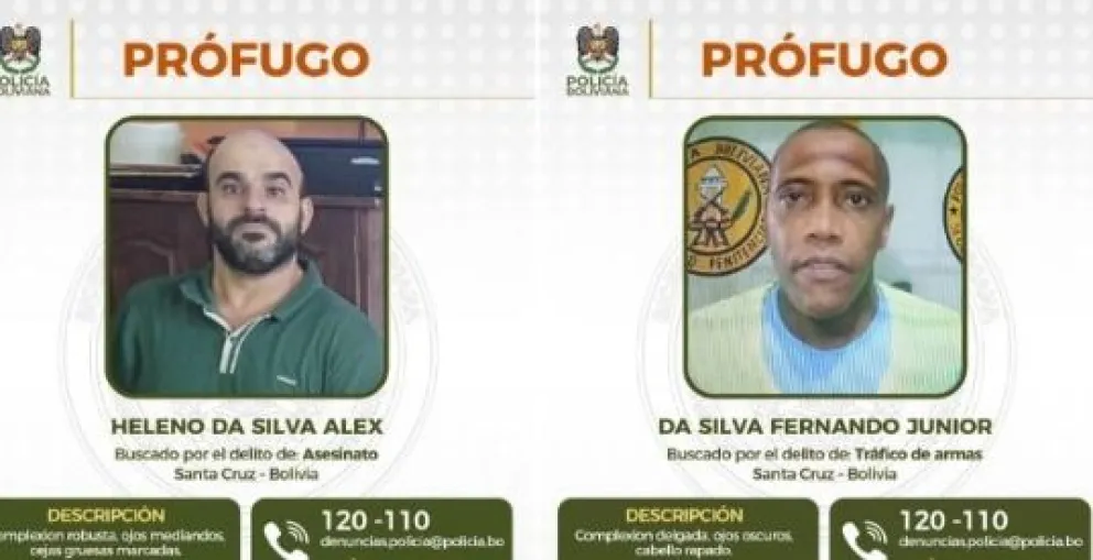 Los dos brasileños prófugos. Foto: Policía