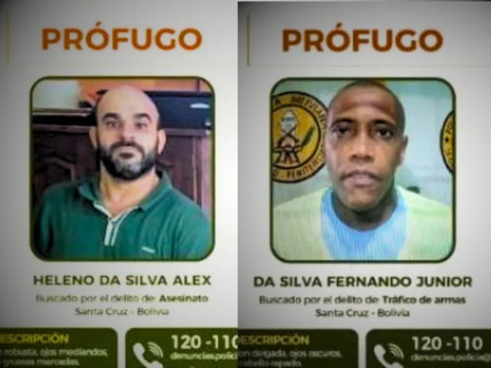 Los dos brasileños prófugos. Foto: Policía