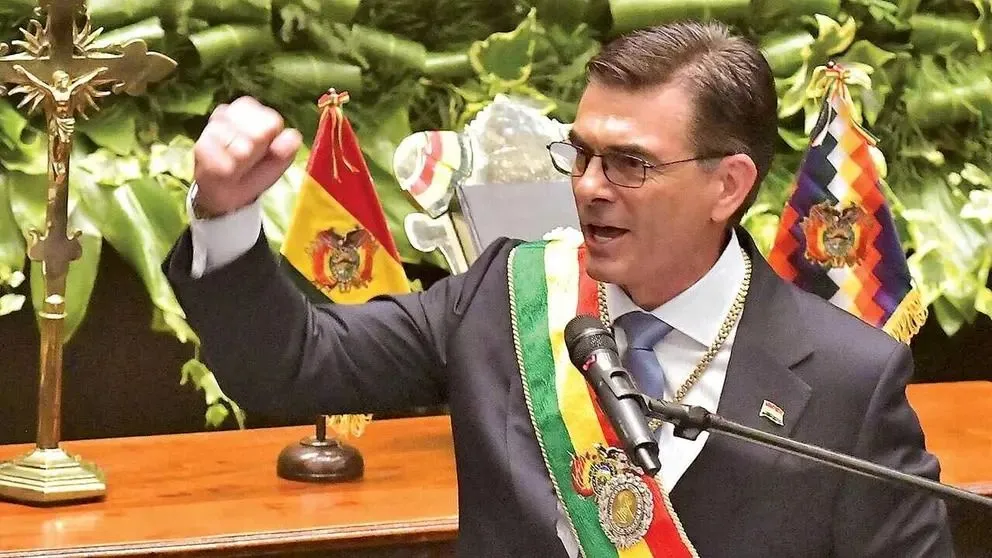 Rodrigo Paz, durante su acto de posesión como presidente de Bolivia, en noviembre de 2025.  Foto: APG