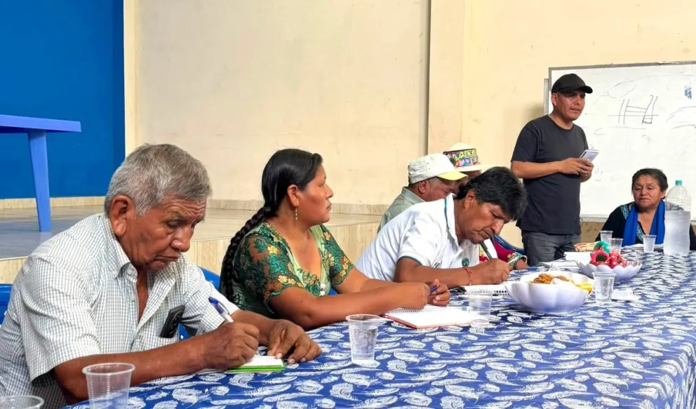 La reunión de los evistias de este domingo. Foto: RRSS de Morales 