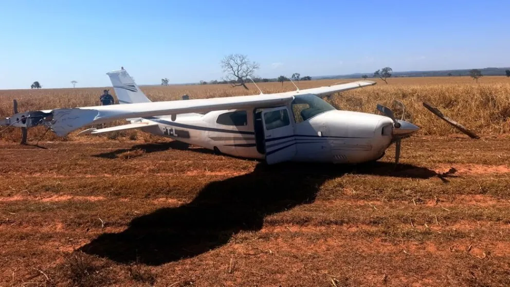 La avioneta en la que los cuatro bolivianos ingresaron de forma irregular a Brasil. Foto: topmidianews.com.br