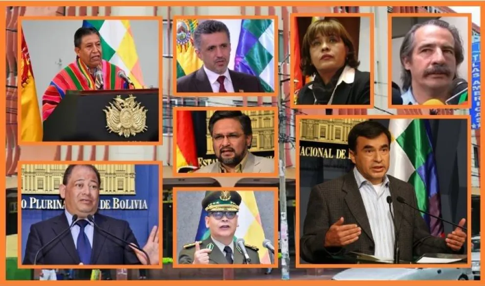 En la denuncia presentada se encuentran varios excolaboradores del expresidente Evo Morales. Foto: Composición