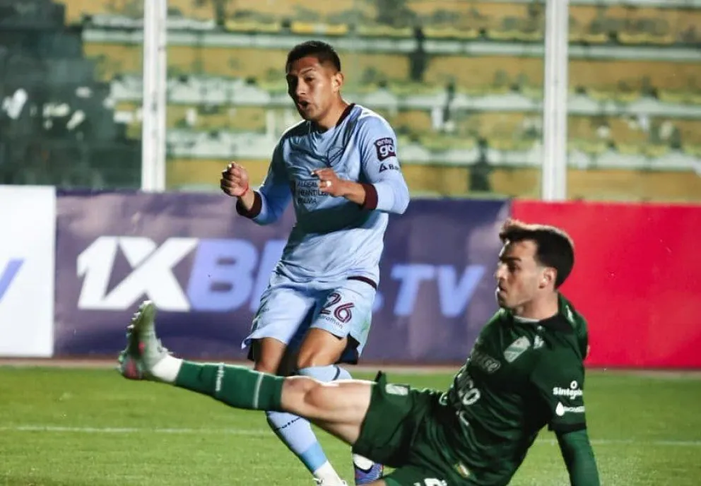 Saavedra en el partido que los celestes jugaron con Oriente. Foto: AD