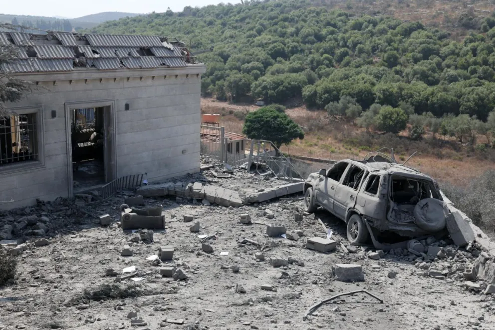 Restos de un edificio atacado por las fuerzas israelíes en Ansar, Líbano. EFE/EPA/WAEL HAMZEH