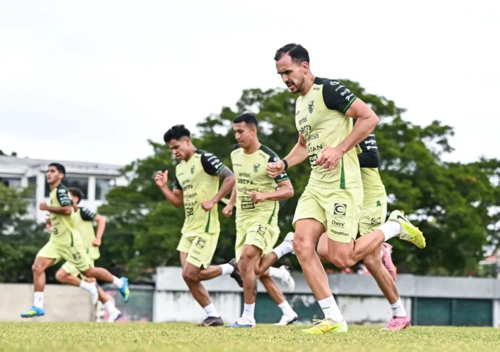 Un entrenamiento del seleccionado nacional que se vuelve a reunir en septiembre. Foto: FBF