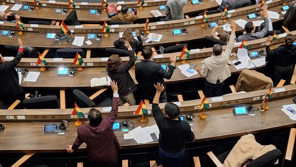La sesión interpelatoria del pleno de la Asamblea Legislativa Plurinacional (ALP). Foto: Visión 360