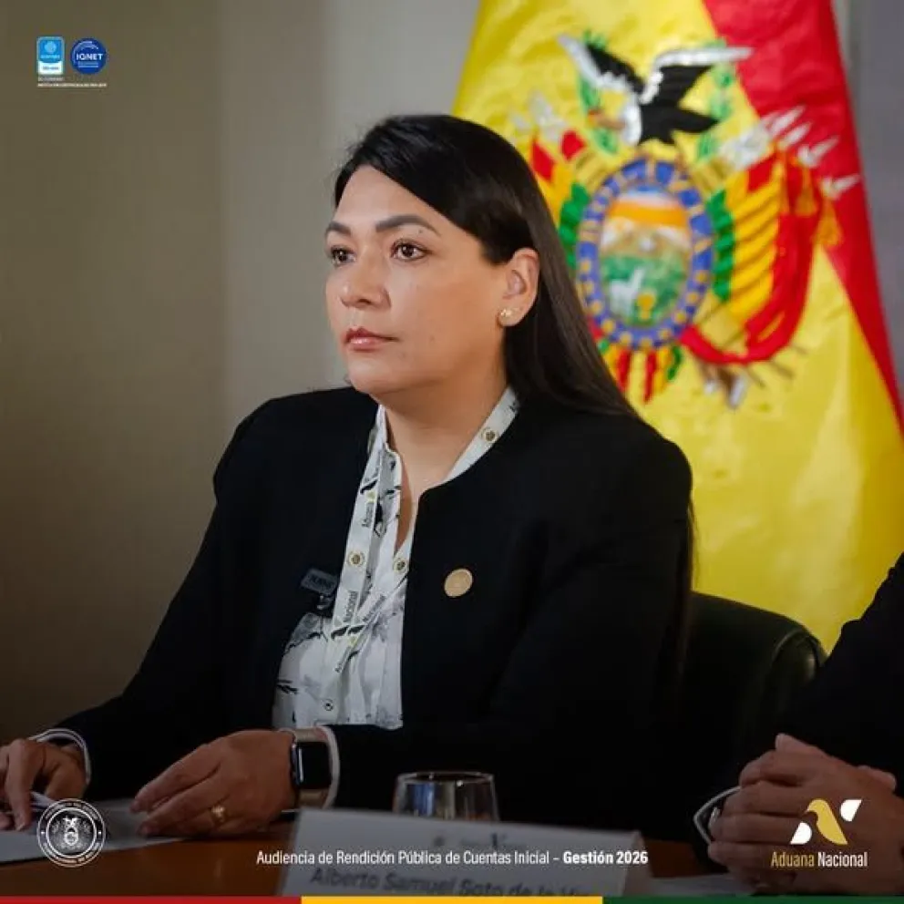 Araceli Araoz, fue designada como la nueva presidenta interina de la Aduana Nacional. Foto Aduana Nacional