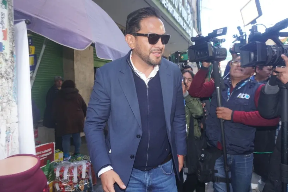 Mauricio López, después de declarar ante la Fiscalía. Foto: APG 
