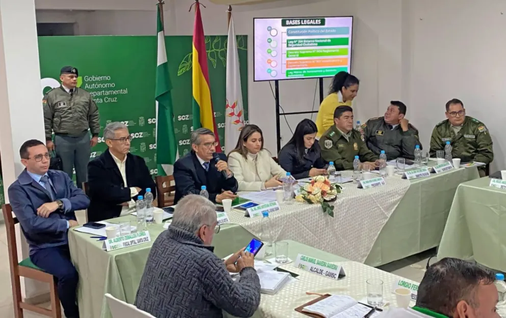 La reunión del Consejo de Seguridad. Foto: Secretaría Departamental de Seguridad Ciudadana