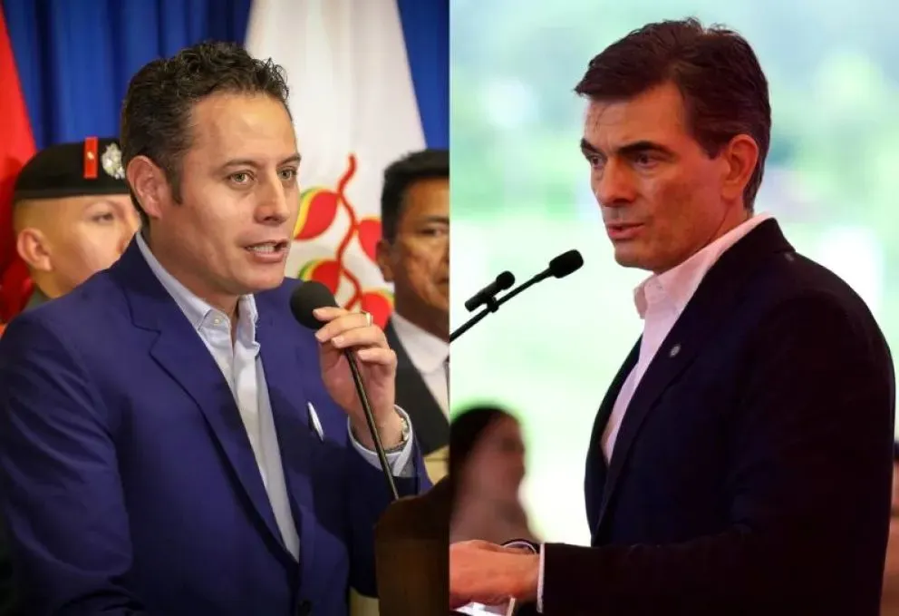 El vicepresidente del Estado, Edmand Lara, y el presidente del Estado, Rodrigo Paz. Composición: Visión 360.