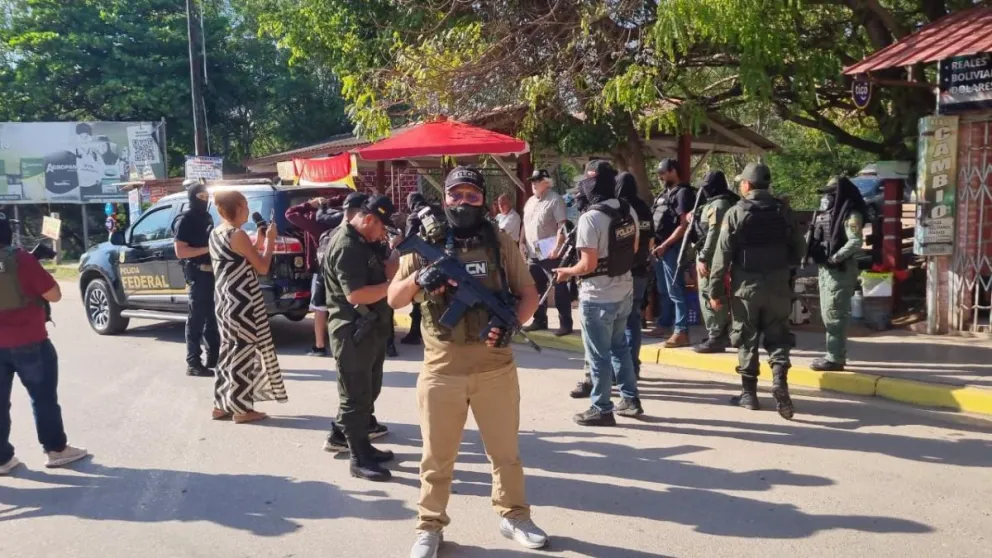 El "Plan fronteras seguras" en el municipio Puerto Quijarro, en Santa Cruz. Foto Ministerio de Gobierno