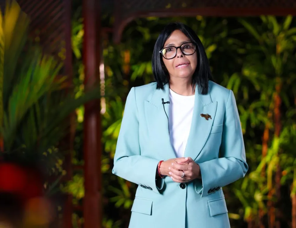 La presidenta encargada, Delcy Rodríguez, en Caracas (Venezuela). Foto: EFE
