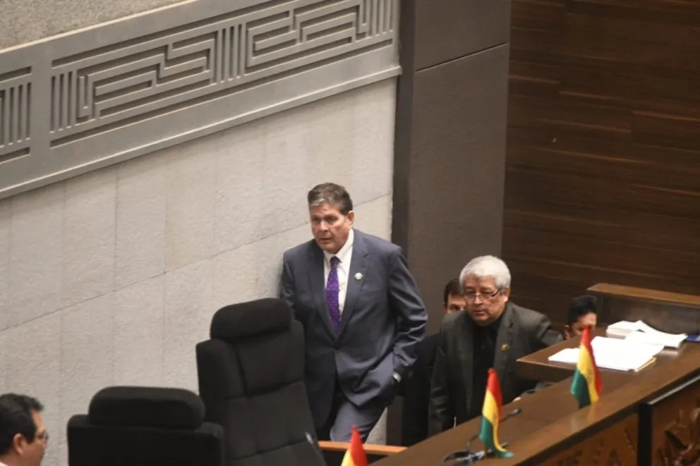 El ministro de Hidrocarburos, Marcelo Blanco, en la Asamblea Legislativa Plurinacional (ALP). Foto: APG