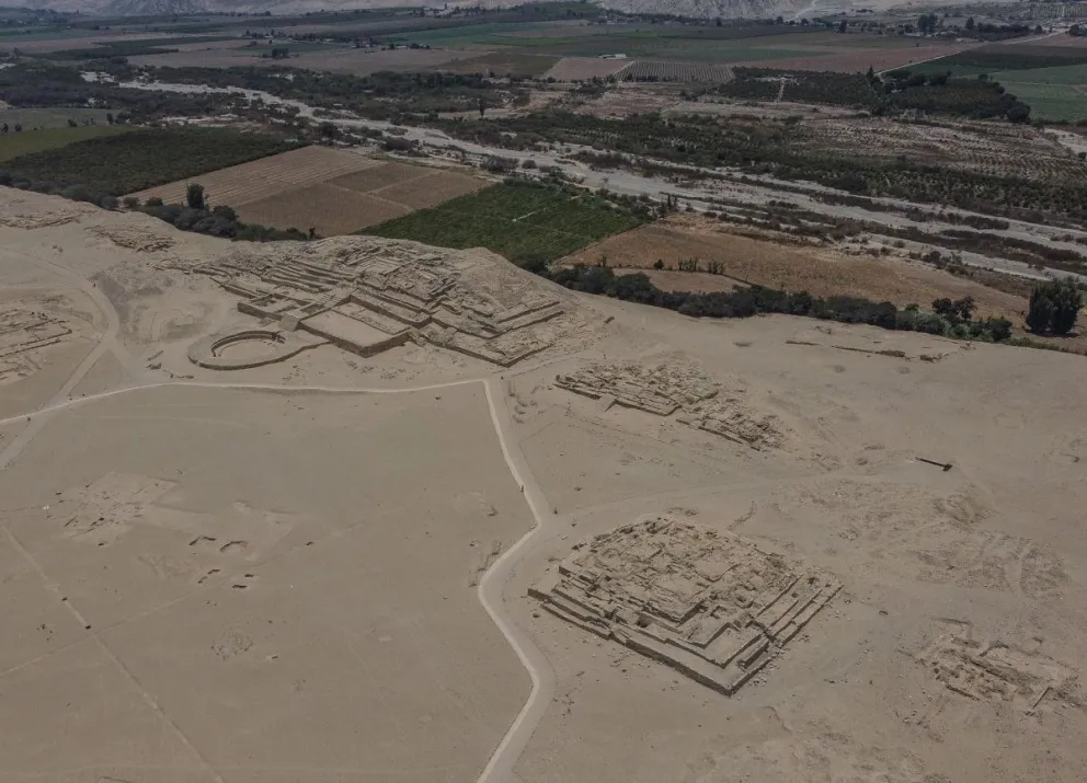 La zona arqueológica donde se estudia la civilización Caral. Foto: EFE 