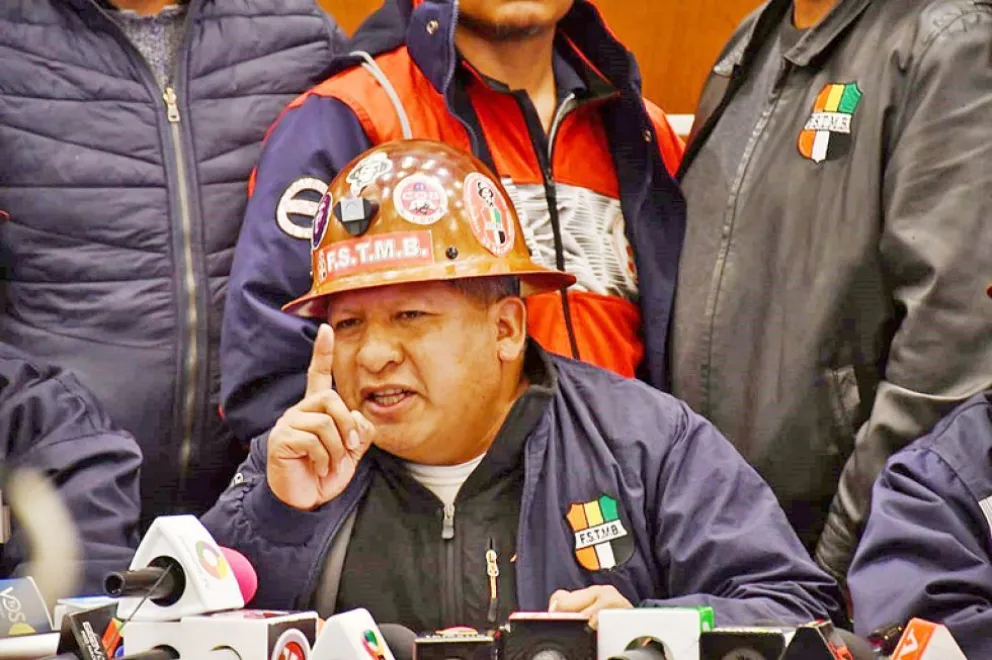 Andrés Paye, secretario ejecutivo de la Federación Sindical Trabajadores Mineros de Bolivia (FSTMB)