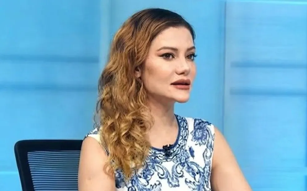  Nadia Beller en un programa de televisión. Foto: Red Uno