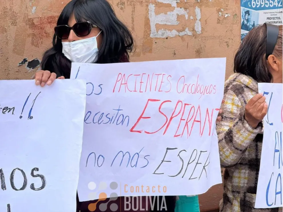 Enfermos con cáncer se movilizan nuevamente por falta de medicamentos, morfina y cuidados paliativos. Foto Contacto Bolivia 