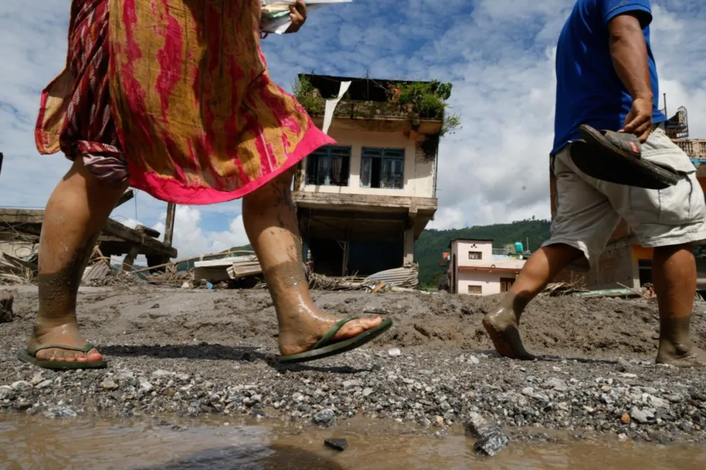 Una zona de Nepal arrasada por la riada del miércoles. Foto: EFE