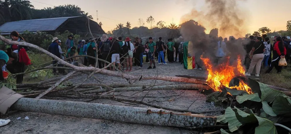 Punto de bloqueo en el Chapare. Foto: RKC