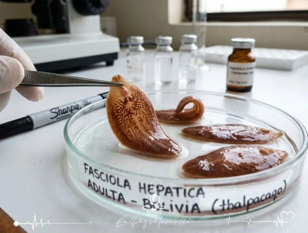 La fasciola hepática es un parásito endémico en 20 municipios del departamento de La Paz. Foto: Sedes La Paz.