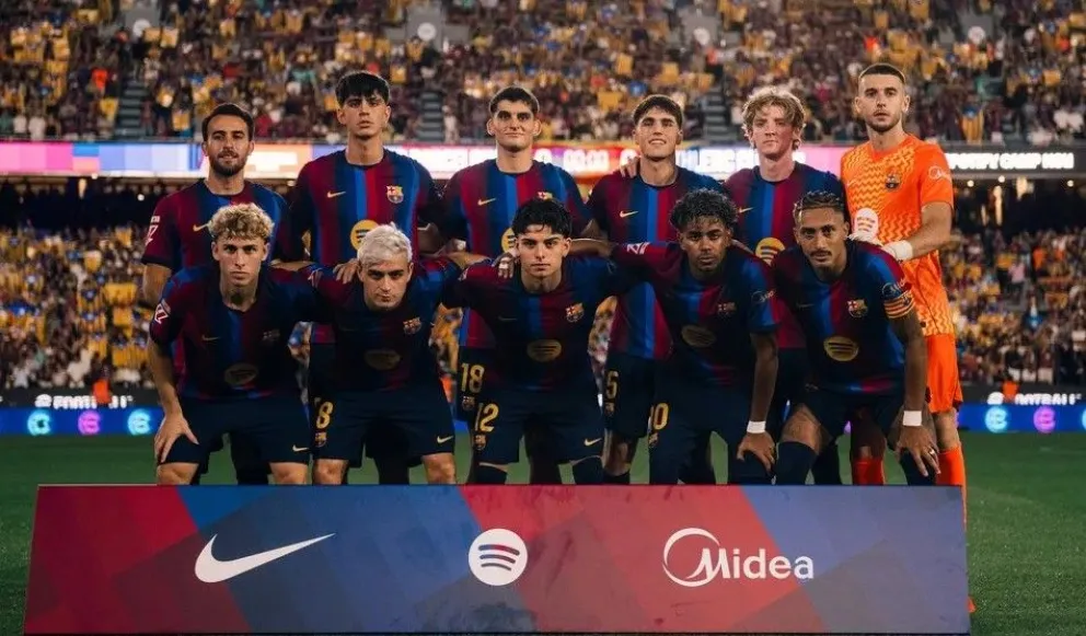 El equipo inicial del Barcelona en el triunfo del jueves contra el Athletic Club de Bilbao. Foto: FC Barcelona