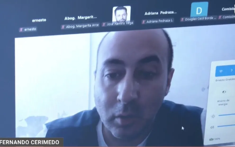 Cerimedo en la audiencia de medidas cautelares. Foto: Captura RRSS
