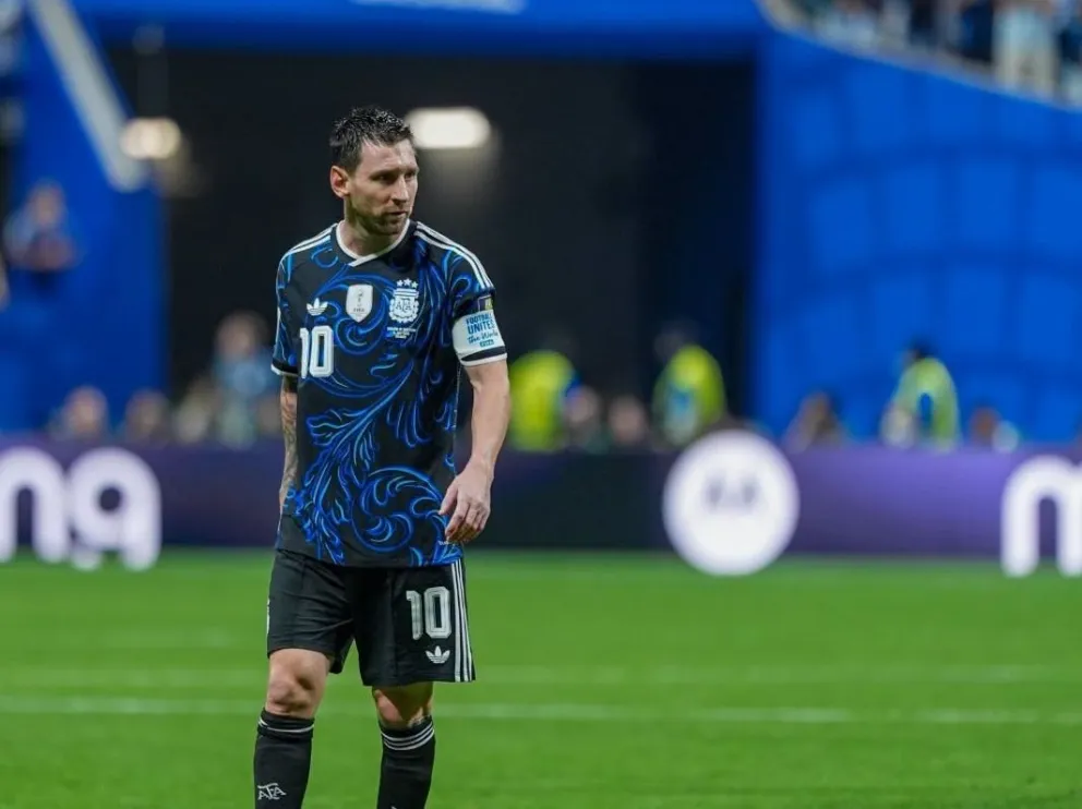 Messi durante un partido de su selección. Foto: AFA.