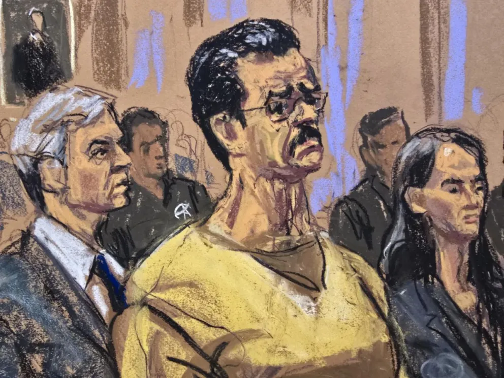 Fotografía de archivo de un dibujo realizado por la artista Jane Rosenberg que muestra al presidente depuesto de Venezuela, Nicolás Maduro. Foto: EFE